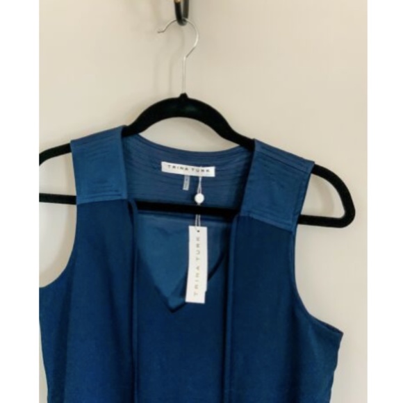 NWT Trina Turk Navy Shift Dress With Pockets - 2 - Picture 5 of 6